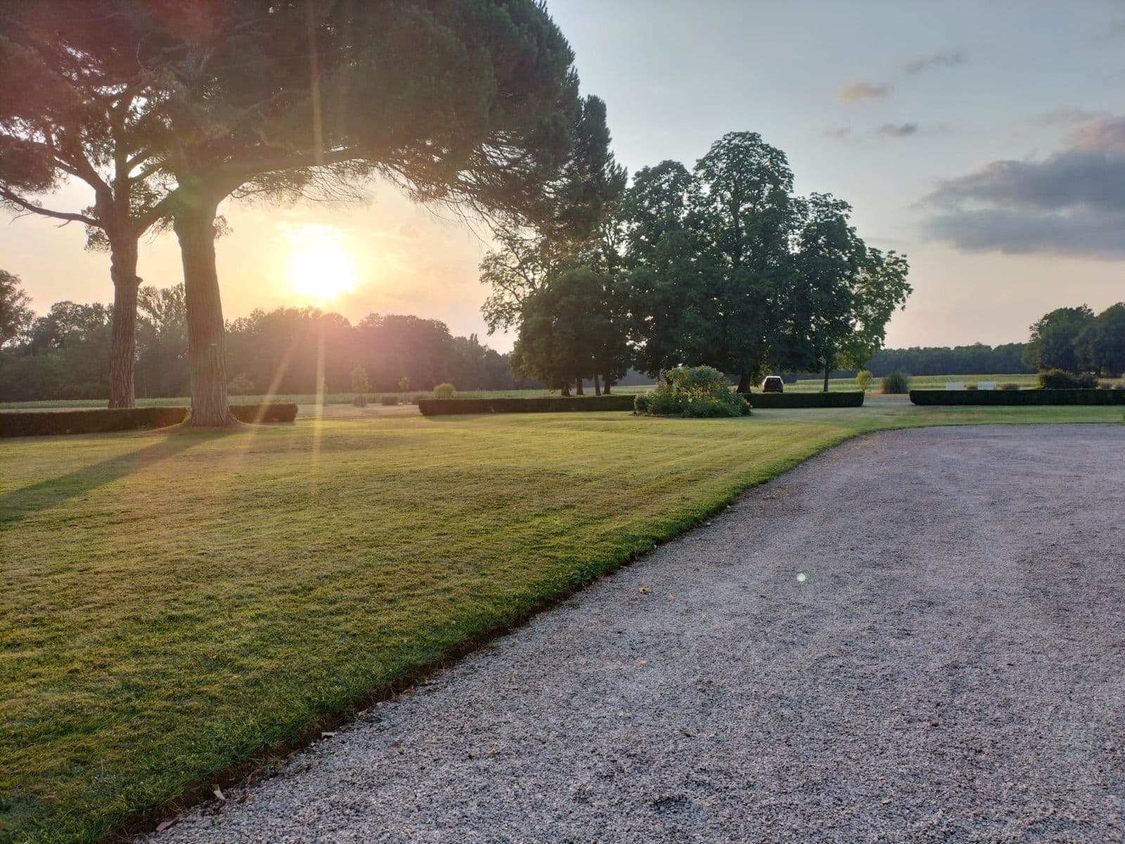 Le parc au coucher du soleil